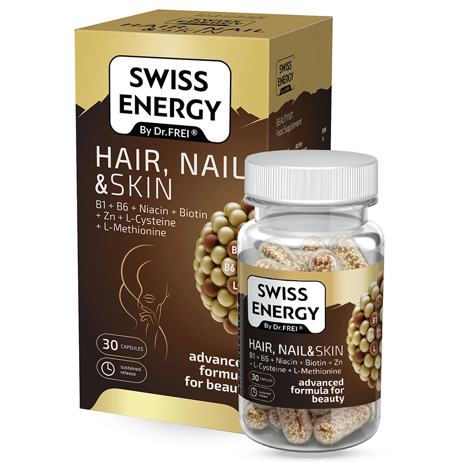 هیر نیل و اسکین30 کپسول Swiss energy Hair Nail And skin 30capsules