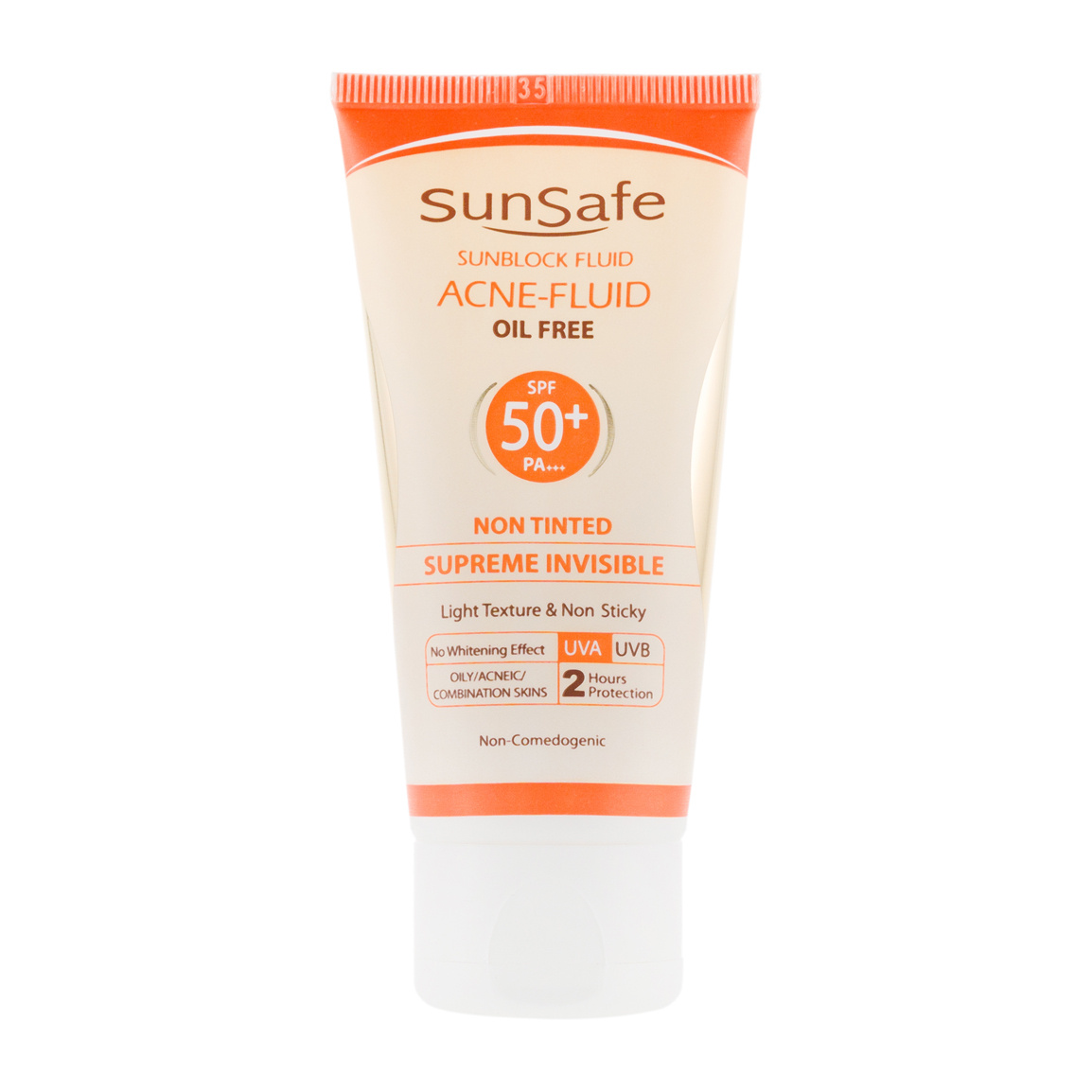 فلوئید ضد آفتاب فاقد چربی دارای SPF50 حجم 50 گرم sunsafe oilfree sunblock fluid spf50