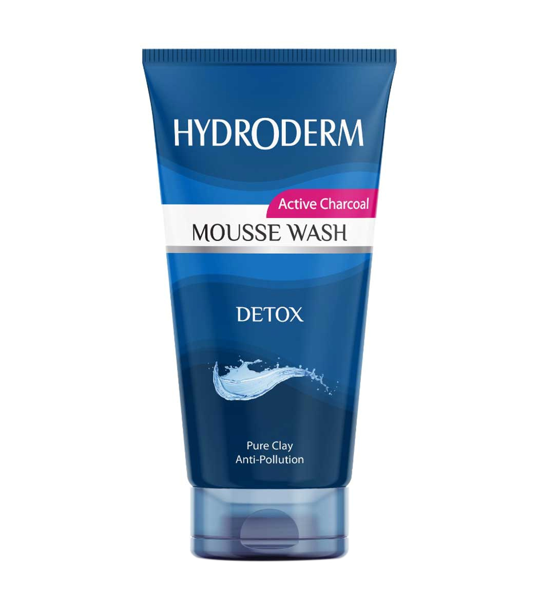 شوینده صورت کربنی پاک کننده عمیق پوست موس واش 150 میل Hydroderm Active Charcoal Mousse Wash 150ml