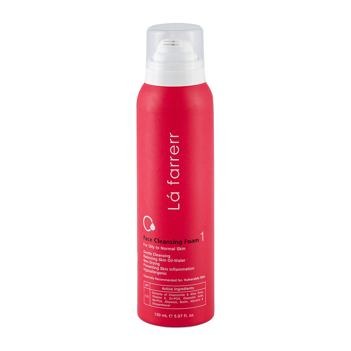 فوم شستشوی صورت مدل 1 مناسب پوست چرب و معمولی حجم 150 میلی لیتر Lafarrerr face cleansing foam for oily to normal Skin 150 ml