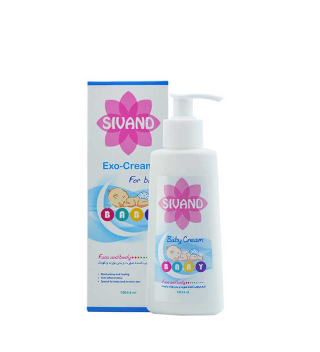 کرم مرطوب کننده صورت و بدن نوزاد و کودک 150میل Sivand Baby Cream 150ml