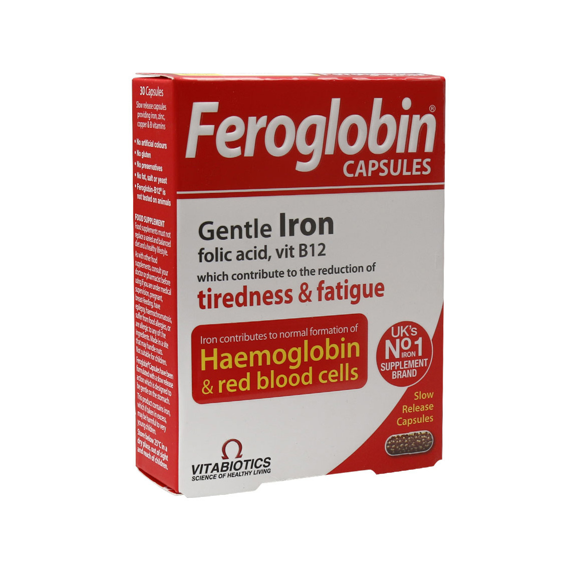 کپسول فروگلوبین ب12  بسته 30 عددی Vitabiotics Feroglobin B12 30 Capsules