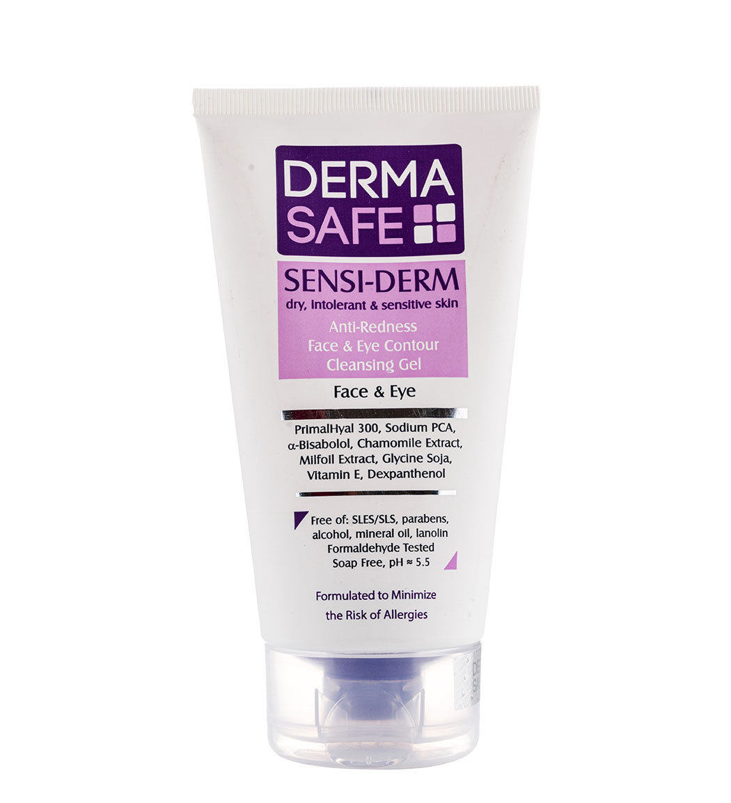 ژل شستشوی صورت و اطراف چشم مناسب پوست های خشک حساس و مستعد قرمزی 150میل Dema Safe Cleansing Gel 150ml