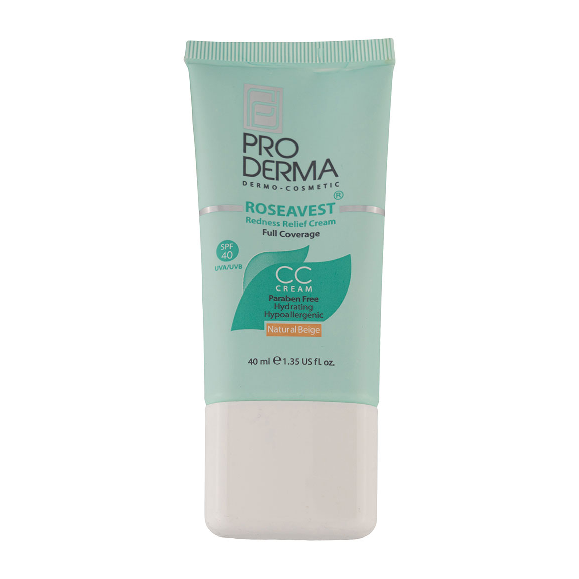 کرم مرطوب کننده رنگی صورت مدل Roseavest مناسب پوست معمولی و حساس با SPF 40 حجم 40 میلی لیتر Proderma Roseavest Redness Relief Cream SPF 40 Tinted Sun Screen 40 ml