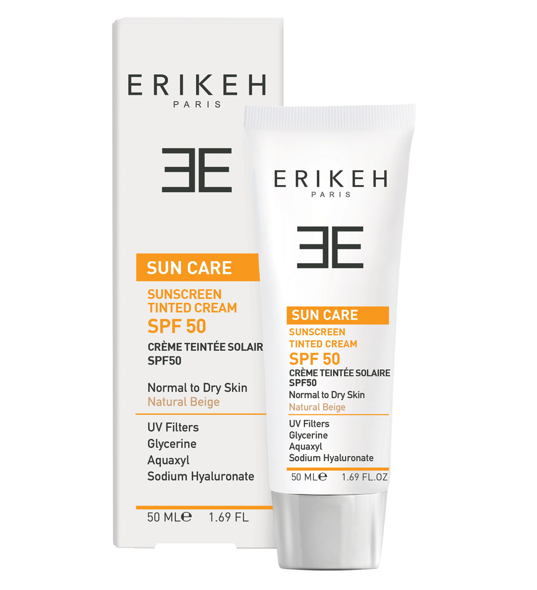 کرم ضد آفتاب رنگی اس پی اف 50 مناسب پوست نرمال تا خشک 50میل Erikeh Sunscreen Tinted Cream Spf50 For Normal To Dry Skin 50ml
