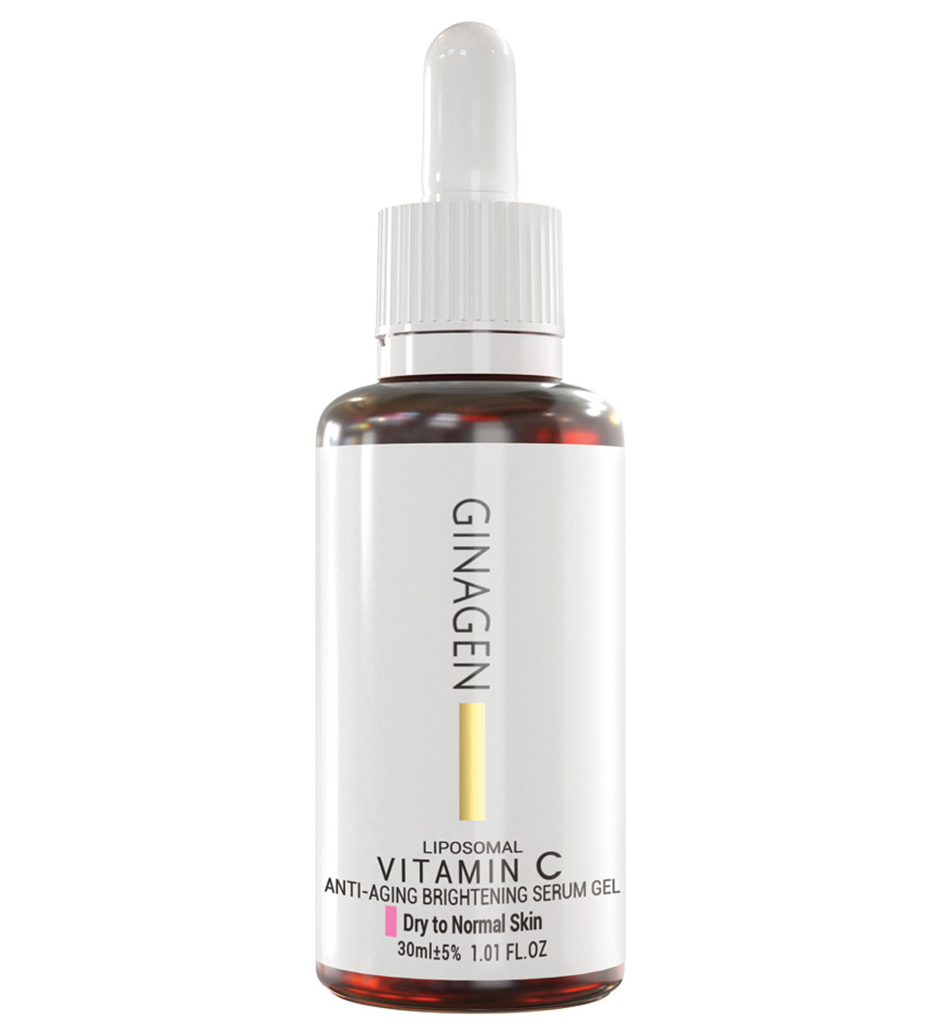 ژل سرم ویتامین C مناسب پوست خشک و نرمال حجم 30 میلی لیتر Ginagen Vitamin C Brightening Gel For Dry To Normal Skin 30 ml