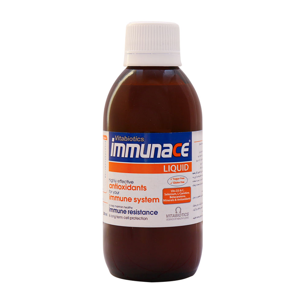 شربت ایمیونس حجم 200 میلی لیتر Vitabiotics Immunace Liquid 200 ml