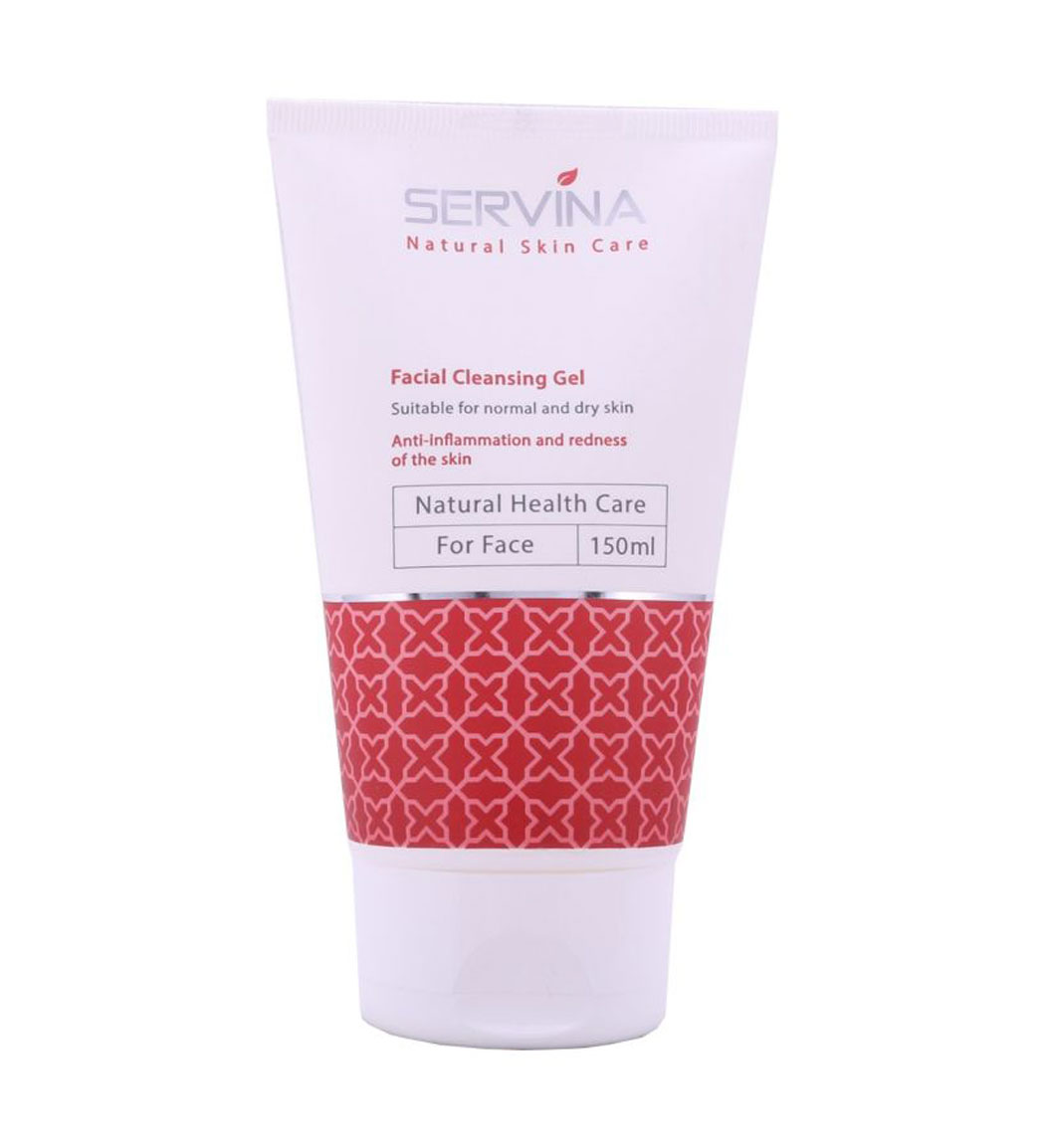 ژل شستشوی صورت مخصوص پوست خشک و معمولی Servina Facial Cleansing Gel For Normal And Dry Skin 150ml