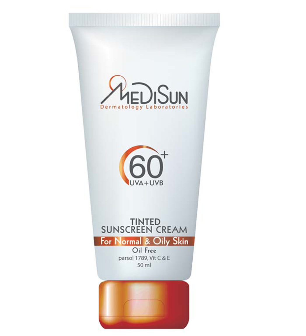 کرم ضد آفتاب  رنگی پوست چرب و نرمال Medisun Tinted Sunscreen SPF60 For Oily And Normal Skin