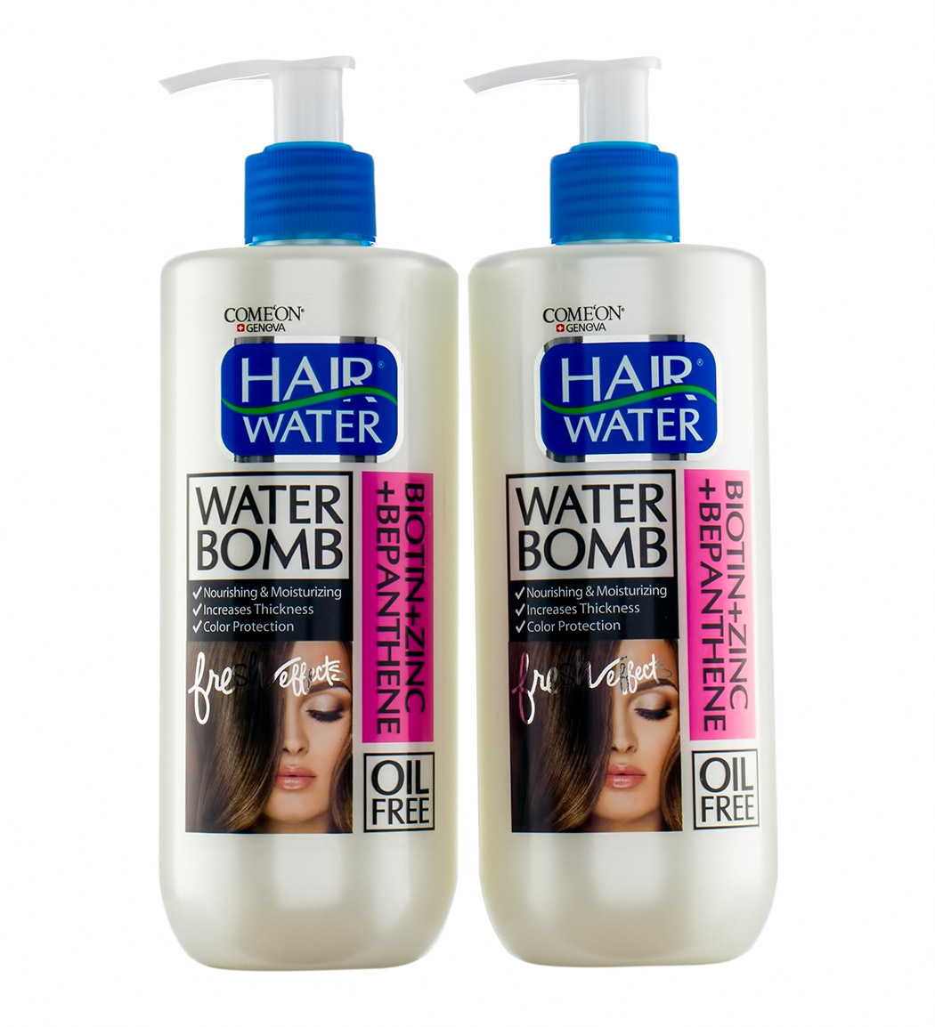 پک دو عددی واتربمب مو هیرواتر مدل بیوتین، زینک و بپانتین 400میل Comeon Two Bioten Hair Water Cream 400ml