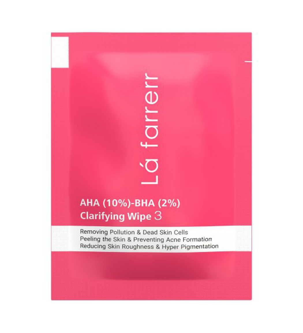 پد پاکسازی و لایه بردار پوست 3 حاوی 10% AHA و 2% BHA بسته 30عددی Lafarrerr Clarifying And Peeling Pad 3 AHA 10 And BHA 2