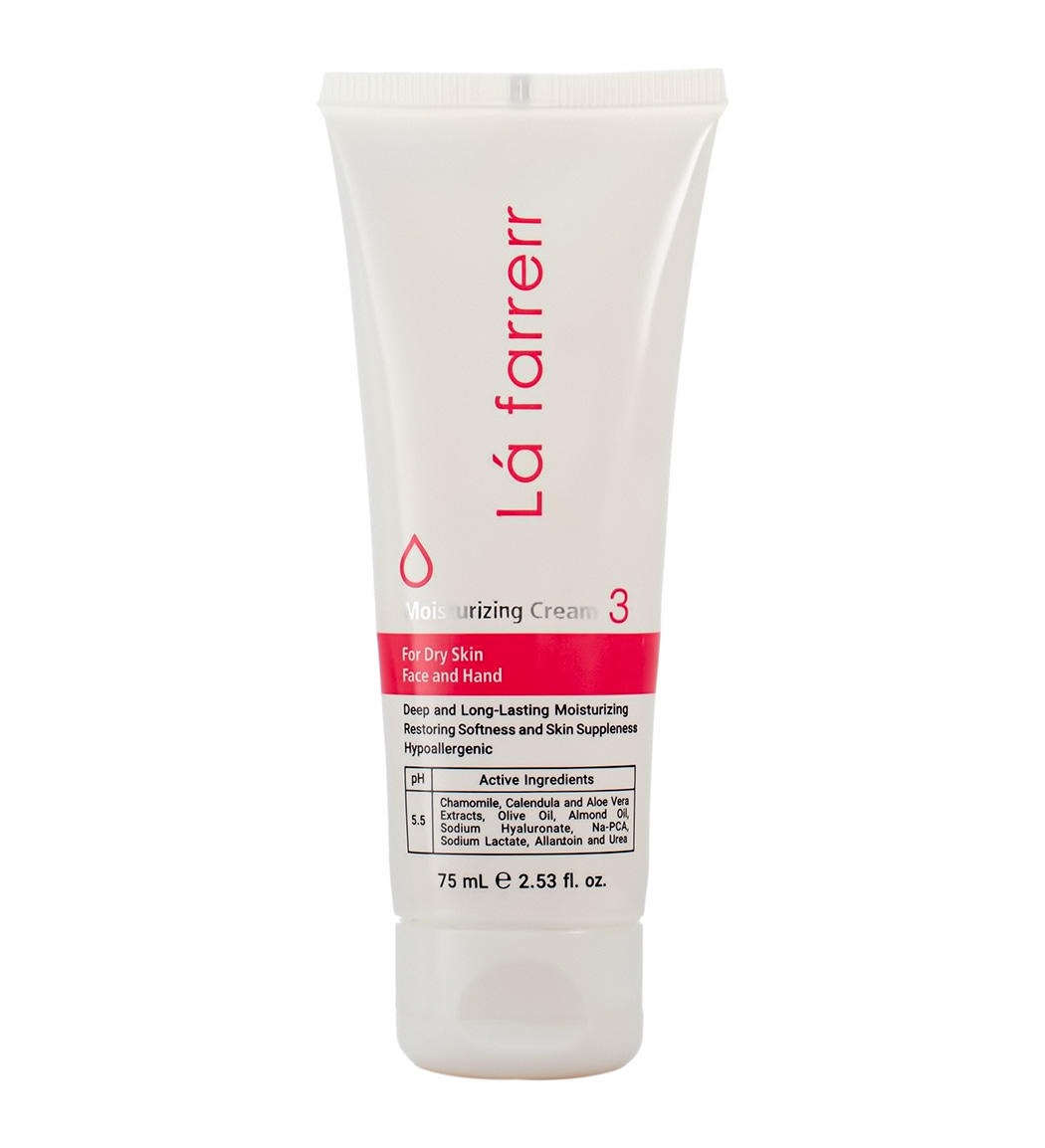 کرم مرطوب کننده و آبرسان مدل 3 مناسب پوست خشک حجم 75 میلی لیتر Lafarrerr Moisturizing Cream For Dry Skin Face And Hand