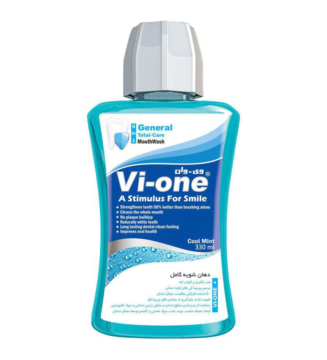 دهانشویه کامل آبی 330میل Vi One Mouthwash General Cool Mint 330ml